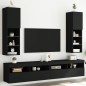 vidaXL Muebles de TV con luces LED 2 uds negro 30,5x30x102 cm