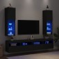 vidaXL Muebles de TV con luces LED 2 uds negro 30,5x30x102 cm