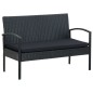 vidaXL Set muebles de jardín 5 piezas y cojines ratán sintético negro vidaXL Set muebles de jardín 5 piezas y cojines ratán sintético negro