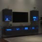 vidaXL Muebles de TV con luces LED 2 uds negro 40,5x30x60 cm