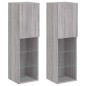 vidaXL Muebles de TV con luces LED 2 uds gris Sonoma 30,5x30x102 cm