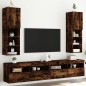 vidaXL Muebles de TV con luces LED 2 uds roble ahumado 30,5x30x102 cm