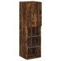 vidaXL Muebles de TV con luces LED 2 uds roble ahumado 30,5x30x102 cm