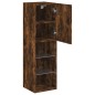 vidaXL Muebles de TV con luces LED 2 uds roble ahumado 30,5x30x102 cm