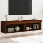 vidaXL Muebles de TV con luces LED 2 uds marrón oble 60x30x30 cm