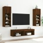 vidaXL Muebles de TV con luces LED 2 uds marrón oble 60x30x30 cm
