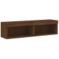 vidaXL Muebles de TV con luces LED 2 uds marrón oble 60x30x30 cm