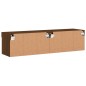 vidaXL Muebles de TV con luces LED 2 uds marrón oble 60x30x30 cm