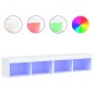 vidaXL Muebles de TV con luces LED 2 uds blanco 80x30x30 cm