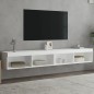 vidaXL Muebles de TV con luces LED 2 uds blanco 100x30x30 cm vidaXL Muebles de TV con luces LED 2 uds blanco 100x30x30 cm
