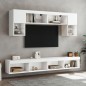 vidaXL Muebles de TV con luces LED 2 uds blanco 100x30x30 cm vidaXL Muebles de TV con luces LED 2 uds blanco 100x30x30 cm