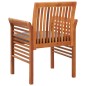 vidaXL Sillas de comedor jardín 3 uds con cojines madera maciza acacia