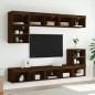 vidaXL Muebles de TV con luces LED 2 uds marrón roble 80x30x30 cm vidaXL Muebles de TV con luces LED 2 uds marrón roble 80x30x30 cm
