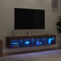 vidaXL Muebles de TV con luces LED 2 uds marrón roble 80x30x30 cm vidaXL Muebles de TV con luces LED 2 uds marrón roble 80x30x30 cm