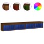 vidaXL Muebles de TV con luces LED 2 uds marrón roble 100x30x30 cm vidaXL Muebles de TV con luces LED 2 uds marrón roble 100x30x30 cm
