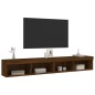 vidaXL Muebles de TV con luces LED 2 uds marrón roble 100x30x30 cm vidaXL Muebles de TV con luces LED 2 uds marrón roble 100x30x30 cm