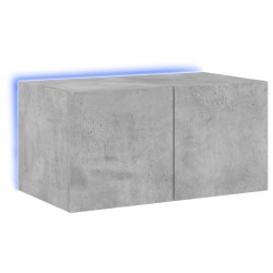 vidaXL Mueble de TV de pared con luces LED gris hormigón 60x35x31 cm