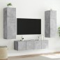 vidaXL Mueble de TV de pared con luces LED gris hormigón 60x35x31 cm