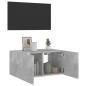 vidaXL Mueble de TV de pared con luces LED gris hormigón 60x35x31 cm