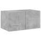 vidaXL Mueble de TV de pared con luces LED gris hormigón 60x35x31 cm