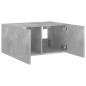 vidaXL Mueble de TV de pared con luces LED gris hormigón 60x35x31 cm