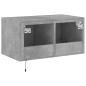 vidaXL Mueble de TV de pared con luces LED gris hormigón 60x35x31 cm