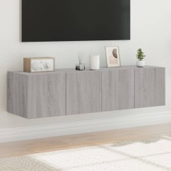 vidaXL Muebles TV de pared con luces LED 2 uds gris Sonoma 60x35x31 cm