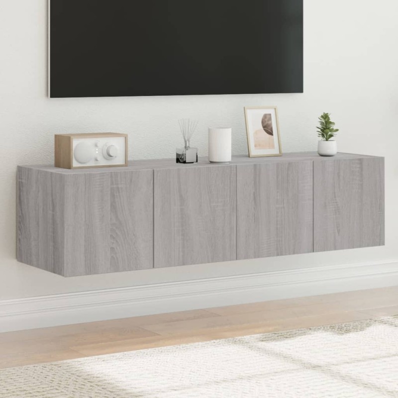 vidaXL Muebles TV de pared con luces LED 2 uds gris Sonoma 60x35x31 cm vidaXL Muebles TV de pared con luces LED 2 uds gris Sonoma 60x35x31 cm