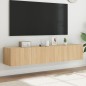 vidaXL Muebles de TV de pared luces LED 2 uds roble Sonoma 80x35x31 cm vidaXL Muebles de TV de pared luces LED 2 uds roble Sonoma 80x35x31 cm