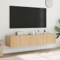 vidaXL Muebles de TV de pared luces LED 2 uds roble Sonoma 80x35x31 cm vidaXL Muebles de TV de pared luces LED 2 uds roble Sonoma 80x35x31 cm