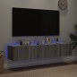 vidaXL Muebles TV de pared con luces LED 2 uds gris Sonoma 80x35x31 cm vidaXL Muebles TV de pared con luces LED 2 uds gris Sonoma 80x35x31 cm
