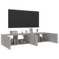 vidaXL Muebles TV de pared con luces LED 2 uds gris Sonoma 80x35x31 cm vidaXL Muebles TV de pared con luces LED 2 uds gris Sonoma 80x35x31 cm