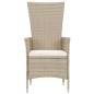 vidaXL Set comedor de jardín 9 piezas y cojines ratán sintético beige vidaXL Set comedor de jardín 9 piezas y cojines ratán sintético beige