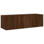vidaXL Mueble de TV de pared con luces LED marrón roble 100x35x31 cm
