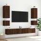 vidaXL Mueble de TV de pared con luces LED marrón roble 100x35x31 cm