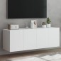 vidaXL Muebles de TV de pared con luces LED 2 uds blanco 60x35x41 cm