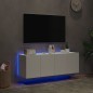 vidaXL Muebles de TV de pared con luces LED 2 uds blanco 60x35x41 cm
