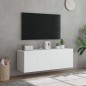 vidaXL Muebles de TV de pared con luces LED 2 uds blanco 60x35x41 cm