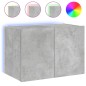 vidaXL Mueble de TV de pared con luces LED gris hormigón 60x35x41 cm vidaXL Mueble de TV de pared con luces LED gris hormigón 60x35x41 cm