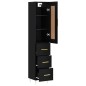 vidaXL Aparador de madera contrachapada negro 34,5x34x180 cm