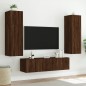 vidaXL Muebles TV de pared luces LED 2 uds marrón roble 60x35x41 cm