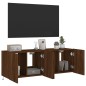vidaXL Muebles TV de pared luces LED 2 uds marrón roble 60x35x41 cm