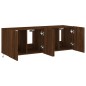 vidaXL Muebles TV de pared luces LED 2 uds marrón roble 60x35x41 cm