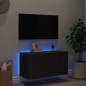 vidaXL Mueble de TV de pared con luces LED negro 80x35x41 cm vidaXL Mueble de TV de pared con luces LED negro 80x35x41 cm