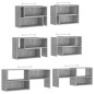 vidaXL Mueble de TV madera contrachapada gris hormigón 149x30x52 cm