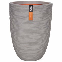Capi Jarrón elegante bajo Nature Rib gris 36x47 cm PKGRR782