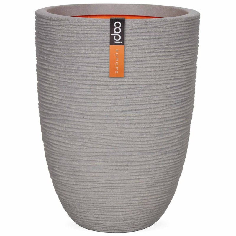 Capi Jarrón elegante bajo Nature Rib gris 36x47 cm PKGRR782 Capi Jarrón elegante bajo Nature Rib gris 36x47 cm PKGRR782