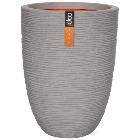 Capi Jarrón elegante bajo Nature Rib gris 36x47 cm PKGRR782
