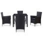vidaXL Juego de comedor de jardín 5 piezas ratán sintético negro