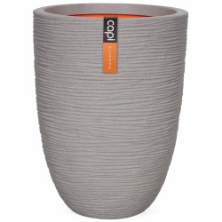 Capi Jarrón elegante bajo Nature Rib gris 36x47 cm PKGRR782